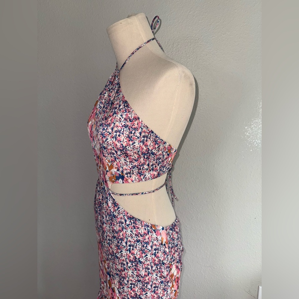 Hello Molly Pink Floral Halter Maxi Dress - Picture 4 of 11